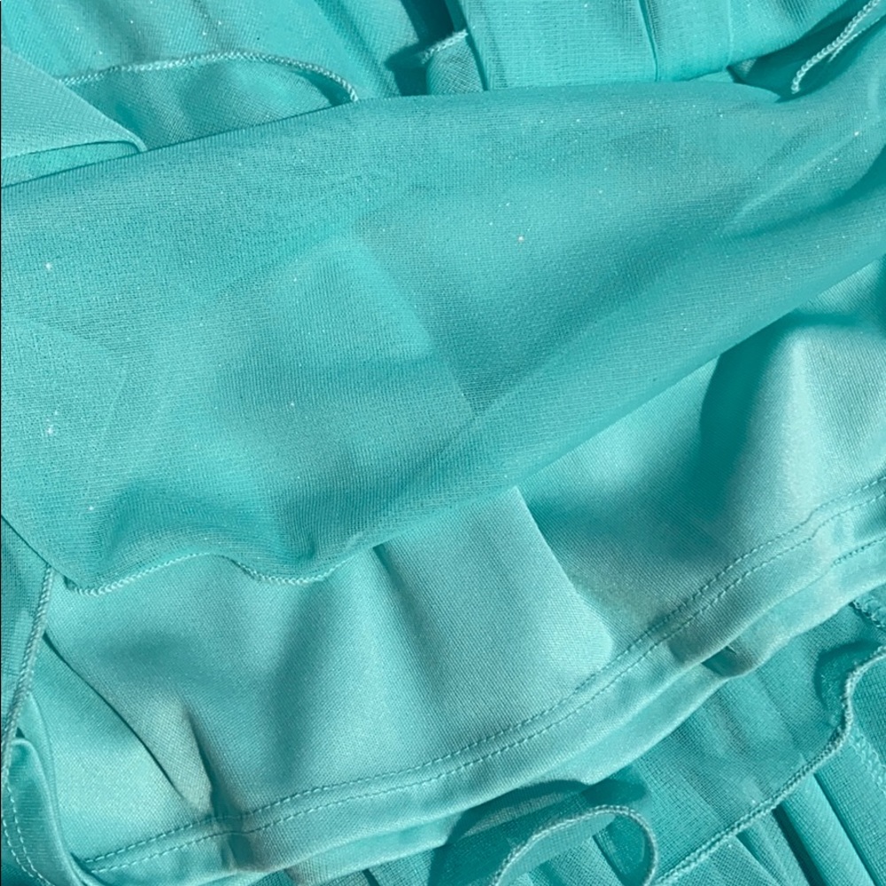 Turquoise High-Low prom Dress - Picture 3 of 7